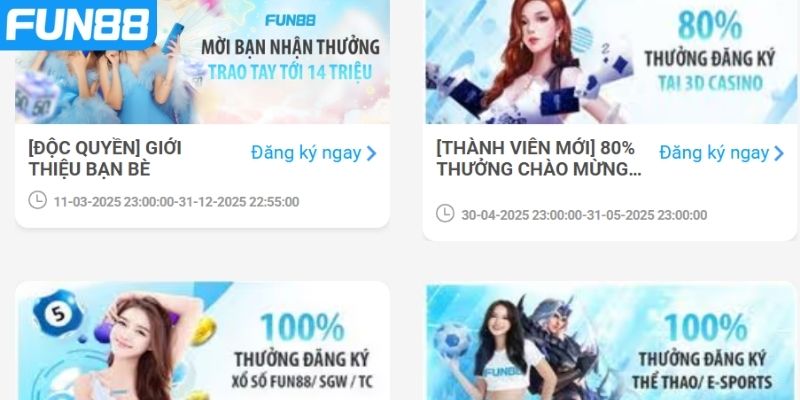 Khuyến mãi VIP Fun88 80% cho tân binh tại 3D Casino
