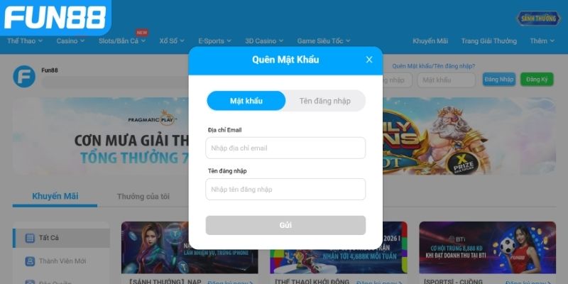 Quên mật khẩu Fun88, cần phải làm gì?